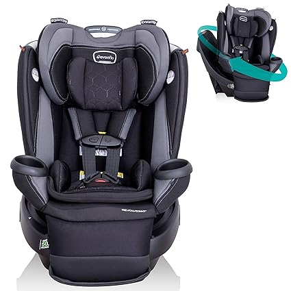 New Evenflo Revolve360 Extend All-in-One Rotational Car Seat with Quick Clean Cover (Revere Gray)