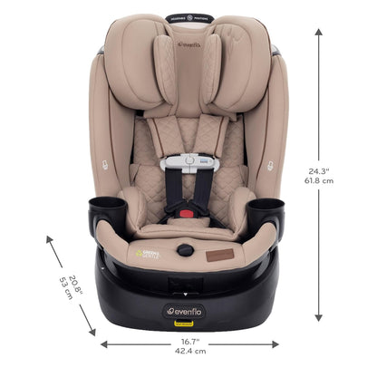 Evenflo Revolve360 Slim 2-in-1 Rotating Car Seat with Green & Gentle Fabric (Travertine) - Kidsy