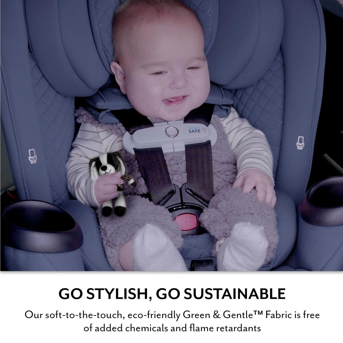 Evenflo Revolve360 Slim 2-in-1 Rotating Car Seat with Green & Gentle Fabric (Travertine) - Kidsy