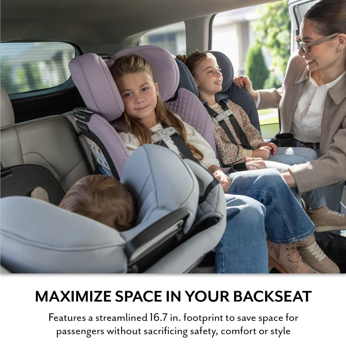 Evenflo Revolve360 Slim 2-in-1 Rotating Car Seat with Green & Gentle Fabric (Travertine) - Kidsy