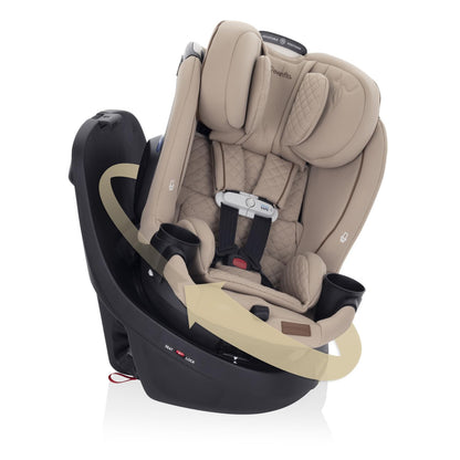 Evenflo Revolve360 Slim 2-in-1 Rotating Car Seat with Green & Gentle Fabric (Travertine) - Kidsy