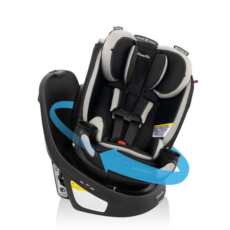 New Evenflo Revolve360 Slim 2-in-1 Rotational Car Seat with Quick Clean Cover (Salem Black)