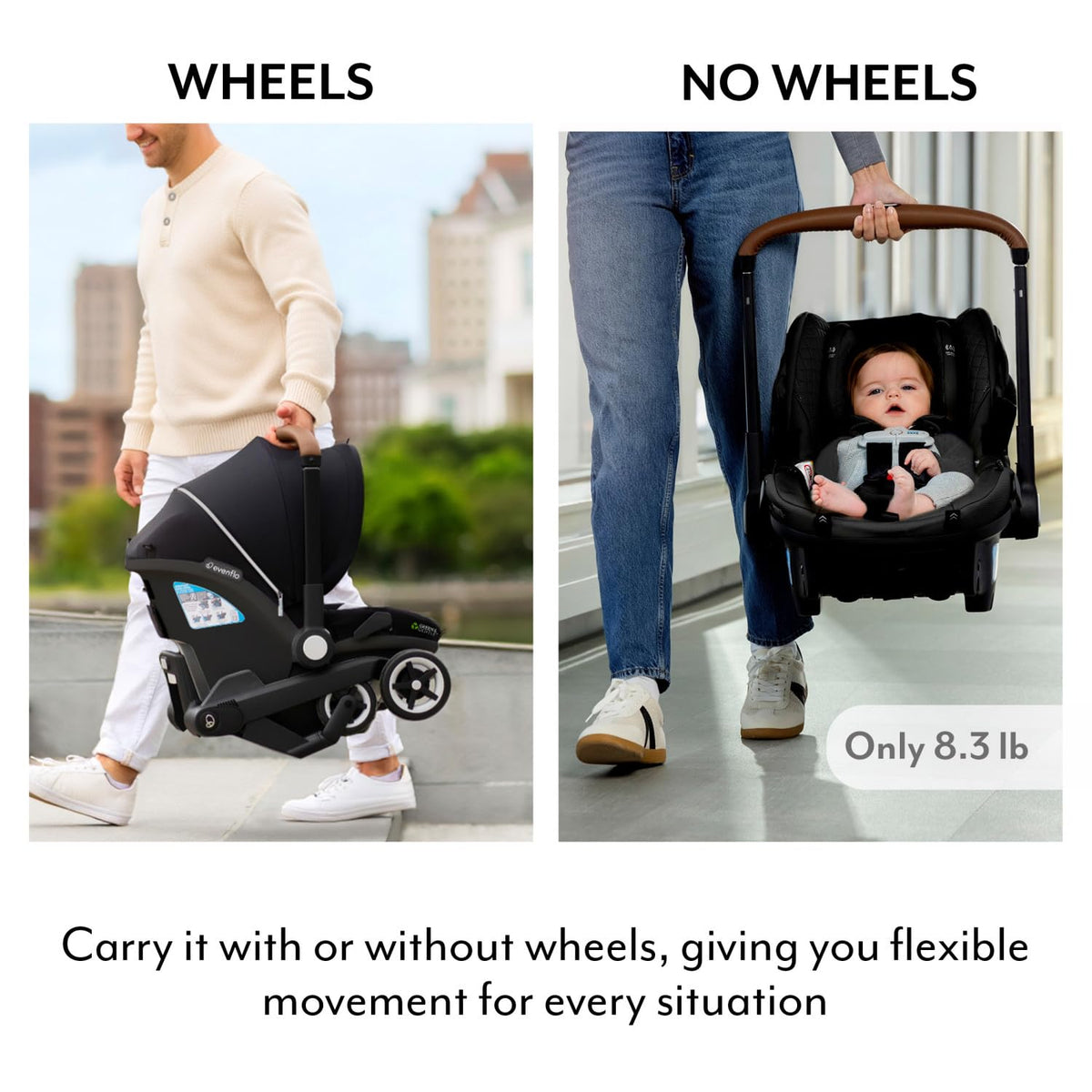 Evenflo Shyft DualRide Infant Car Seat and Stroller Combo (Agate) - Kidsy