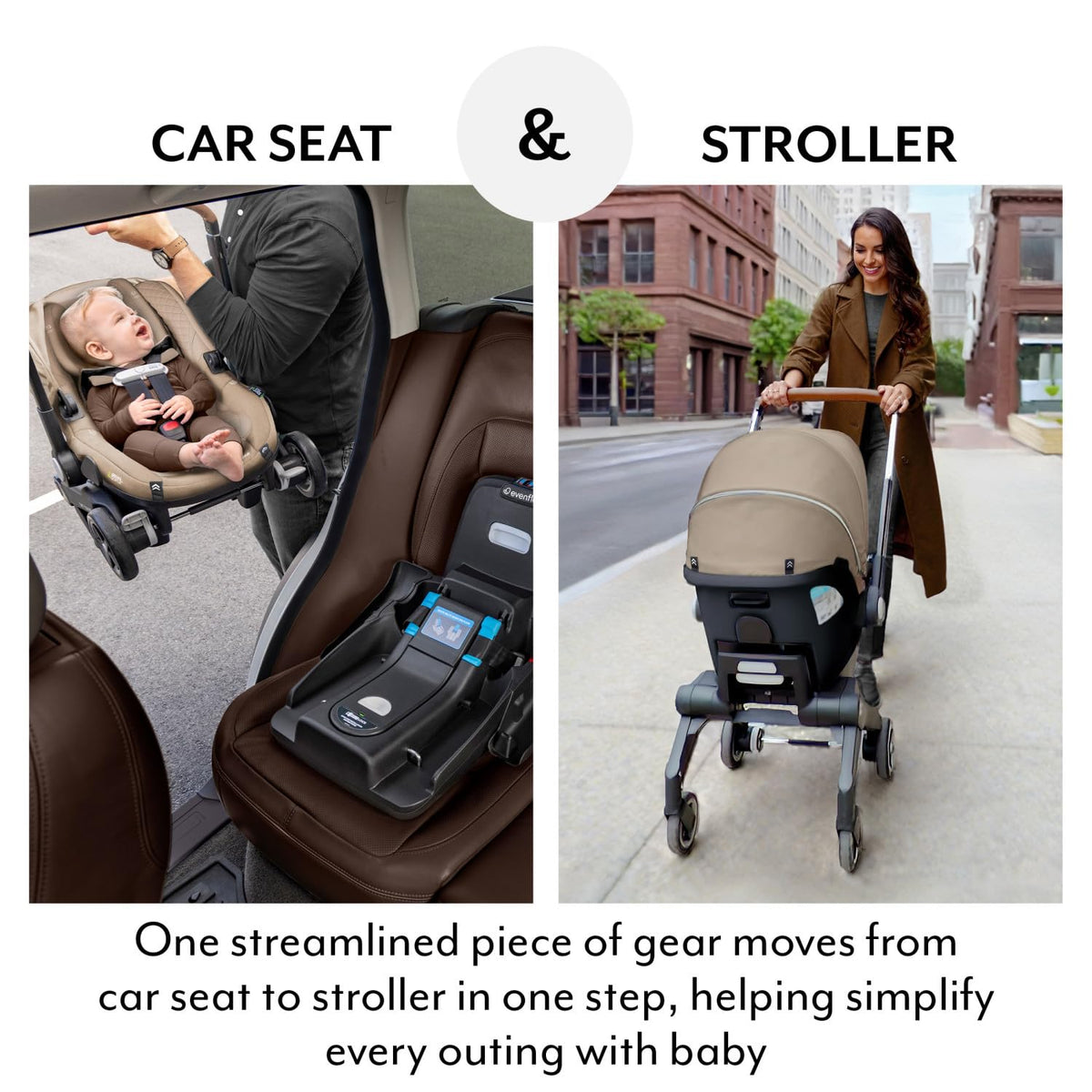 Evenflo Shyft DualRide Infant Car Seat and Stroller Combo (Agate) - Kidsy