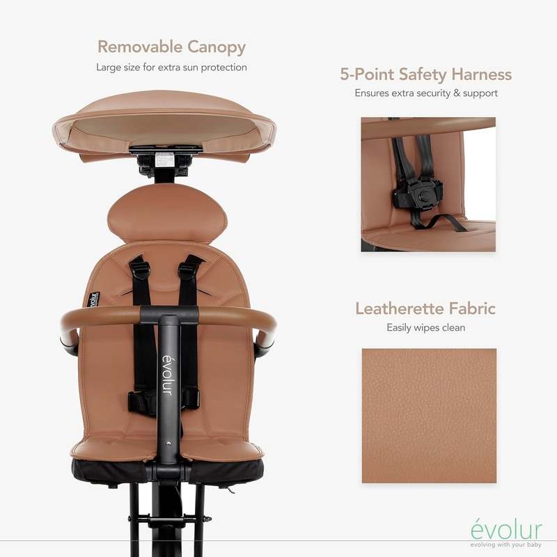 Evolur Cruise Rider Stroller with Canopy (Cognac) - Kidsy