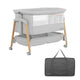Evolur Lullaby Bedside Bassinet with Wheels (Light Gray) - Kidsy