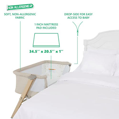 Evolur Stellar Bassinet and Bedside Sleeper (Beige) - Kidsy