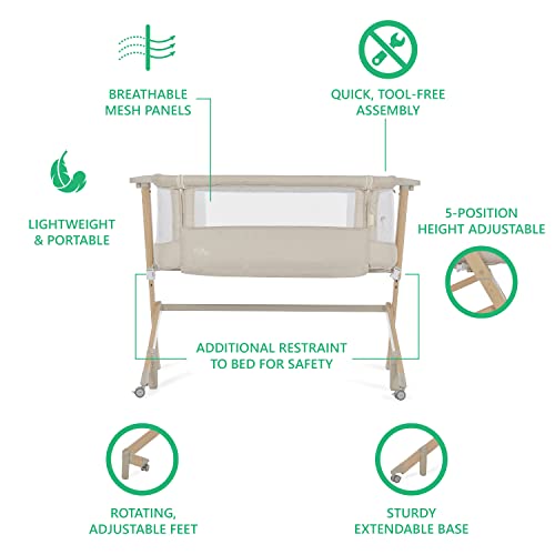 Evolur Stellar Bassinet and Bedside Sleeper (Beige) - Kidsy