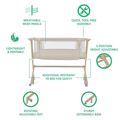 Evolur Stellar Bassinet and Bedside Sleeper (Beige) - Kidsy