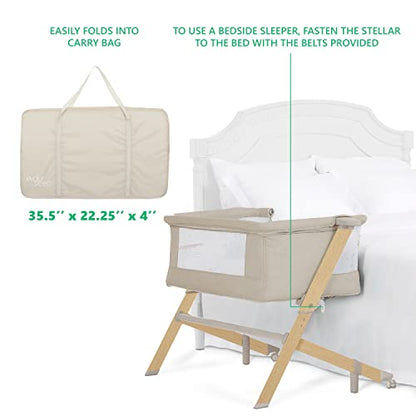 Evolur Stellar Bassinet and Bedside Sleeper (Beige) - Kidsy