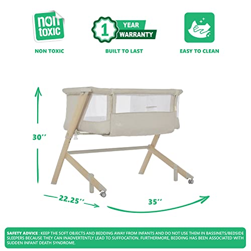 Evolur Stellar Bassinet and Bedside Sleeper (Beige) - Kidsy