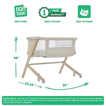 Evolur Stellar Bassinet and Bedside Sleeper (Beige) - Kidsy