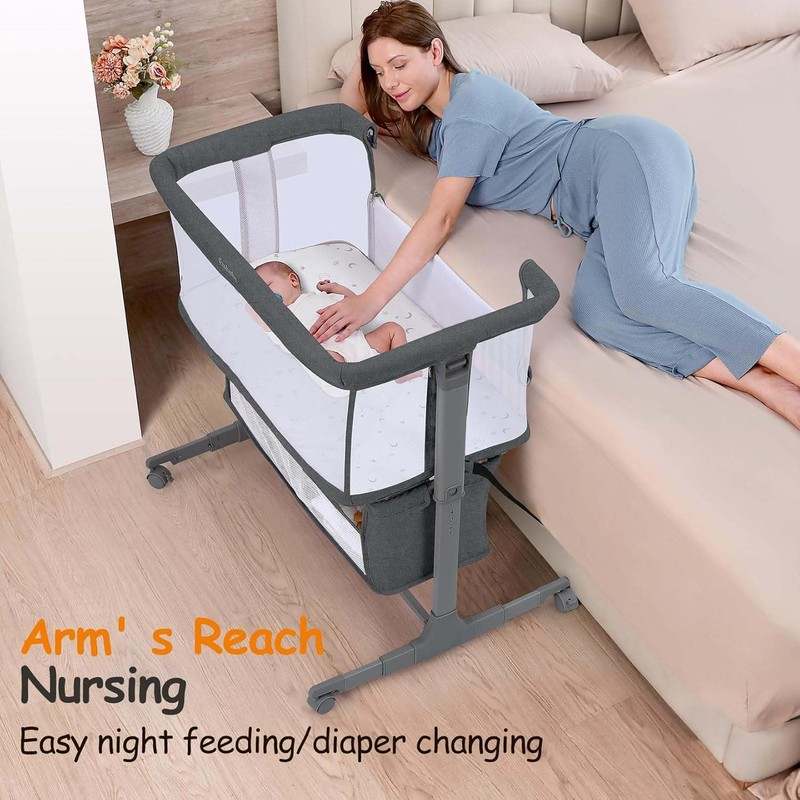 New Ezebaby Bedside Bassinet (Deep Gray) – Kidsy