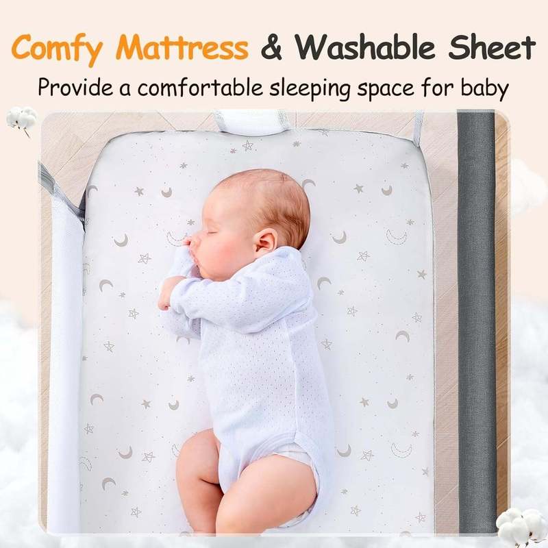 Ezebaby Bedside Bassinet Sleeper (Deep Gray) - Kidsy