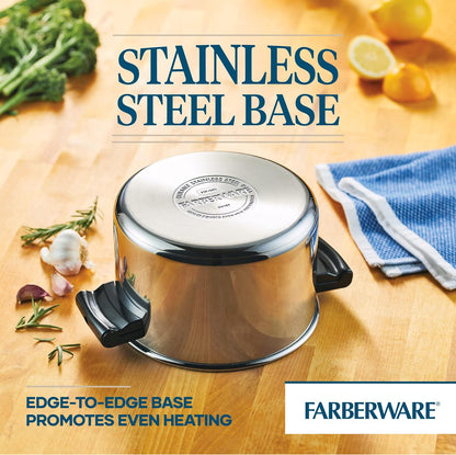 Farberware Classic Stainless Steel 4 - Quart Covered Saucepot (Silver) - Kidsy