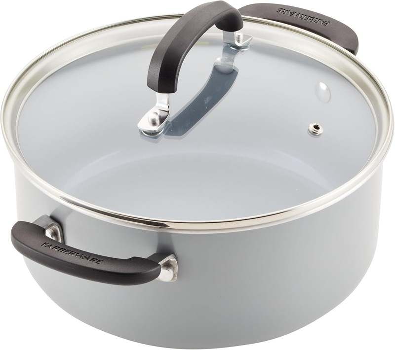 Farberware EcoAdvantage Ceramic Nonstick Cookware/Pots and Pans Set, 13 Piece (Gray) - Kidsy