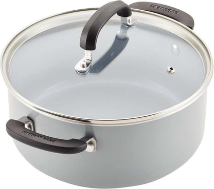 Farberware EcoAdvantage Ceramic Nonstick Cookware/Pots and Pans Set, 13 Piece (Gray) - Kidsy