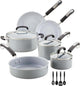 Farberware EcoAdvantage Ceramic Nonstick Cookware/Pots and Pans Set, 13 Piece (Gray) - Kidsy