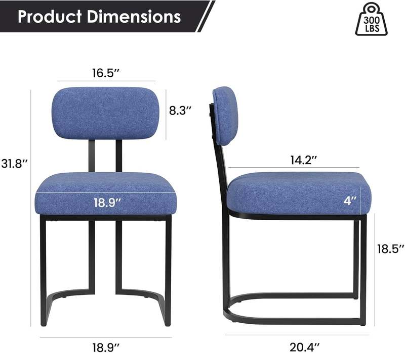 Farini Dining Room Chairs Set of 2 (Blue) - Kidsy