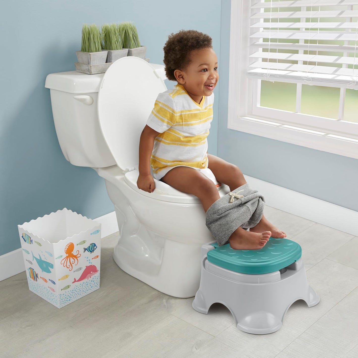 Fisher - Price 3 - in - 1 Toddler Toilet Training Potty Chair and Step Stool - Kidsy