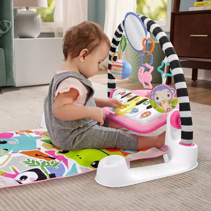 Fisher-Price Glow and Grow Kick & Play Piano Gym Baby Playmat with Musical Learning Toy (Pink) - Kidsy