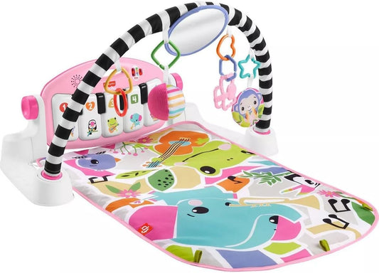 Fisher-Price Glow and Grow Kick & Play Piano Gym Baby Playmat with Musical Learning Toy (Pink) - Kidsy
