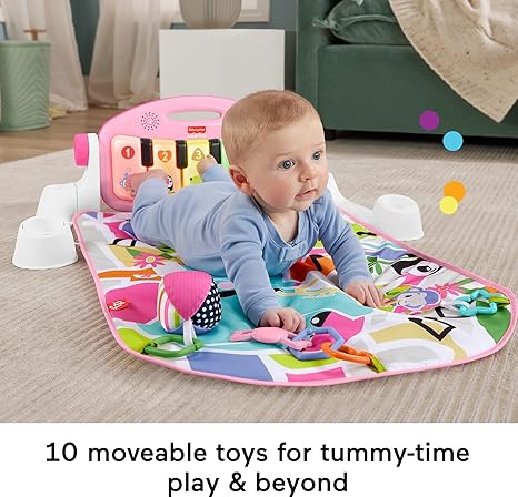 Fisher - Price Glow & Grow Kick & Play Piano Gym (Pink) - Kidsy