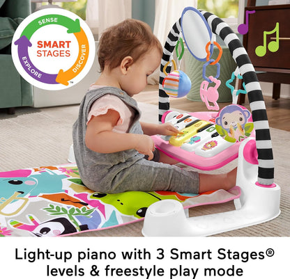 Fisher-Price Glow & Grow Kick & Play Piano Gym (Pink) - Kidsy