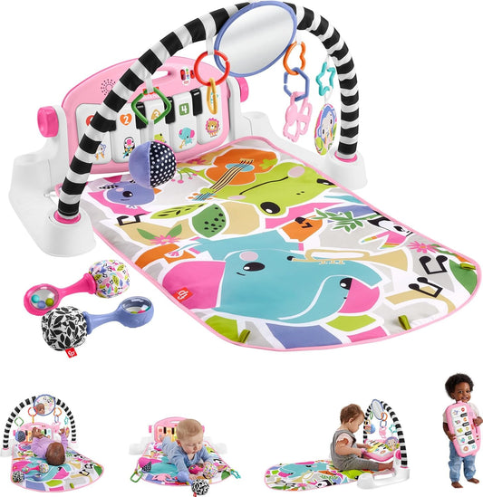 Fisher-Price Glow & Grow Kick & Play Piano Gym (Pink) - Kidsy