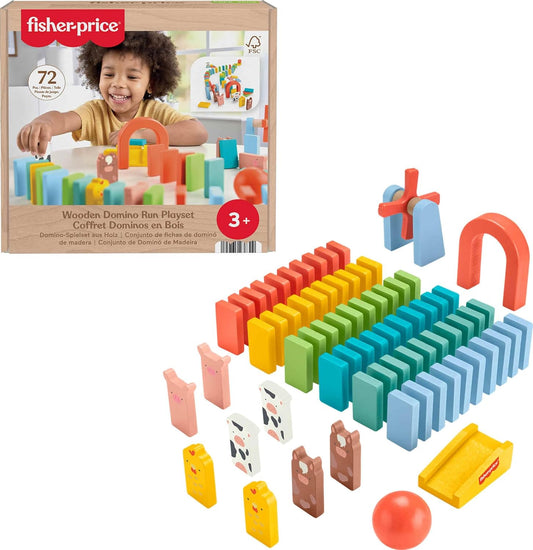 Fisher - Price Wood Domino Run Playset (70 Pieces) - Kidsy
