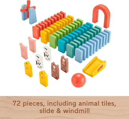Fisher - Price Wood Domino Run Playset (70 Pieces) - Kidsy