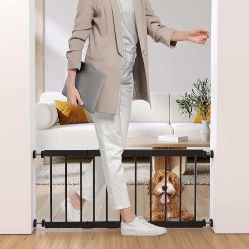 Fldofaves Extra Wide Adjustable Metal Dog Gate (White) - Kidsy