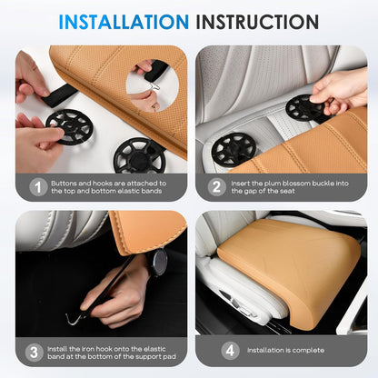 FLORICH Car Seat Extender Leg Extender Support Cushion for Driver Seats Office Chair (Brown) - Kidsy