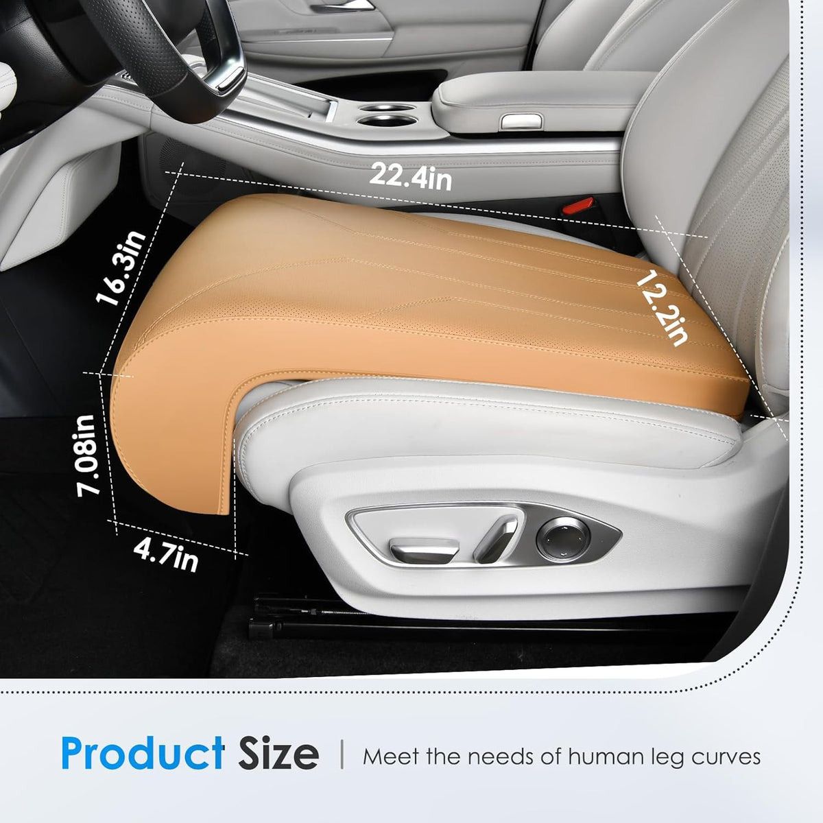 FLORICH Car Seat Extender Leg Extender Support Cushion for Driver Seats Office Chair (Brown) - Kidsy