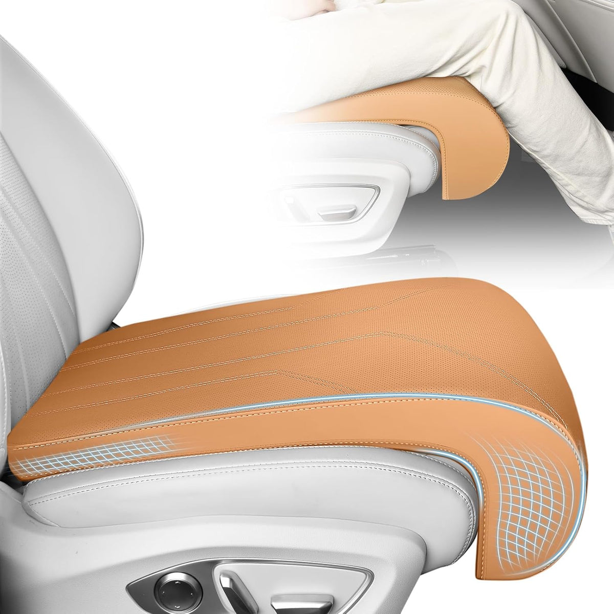 FLORICH Car Seat Extender Leg Extender Support Cushion for Driver Seats Office Chair (Brown) - Kidsy