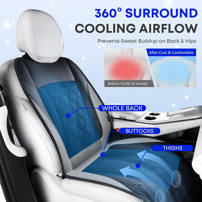 FLORICH Cooling Car Seat Cover with 8 Turbo Fans (Grey) - Kidsy