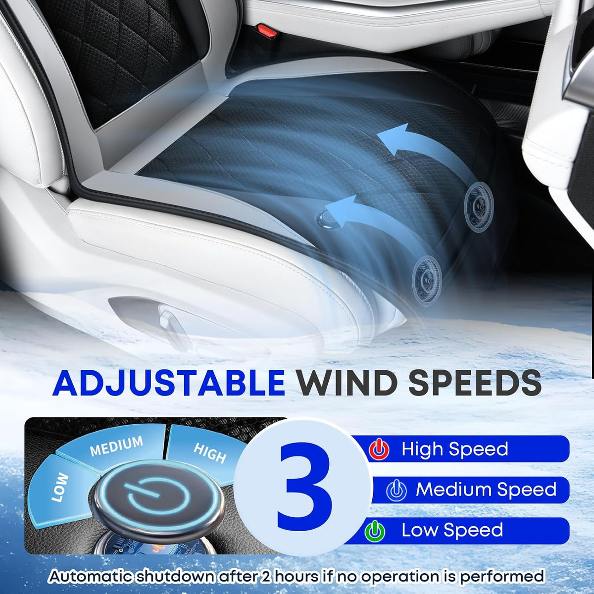 FLORICH Cooling Car Seat Cover with 8 Turbo Fans (Grey) - Kidsy