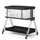Fodoss Baby Bassinet Bedside Sleeper with Wheels and Storage Tray (Dark Grey Tweed) - Kidsy