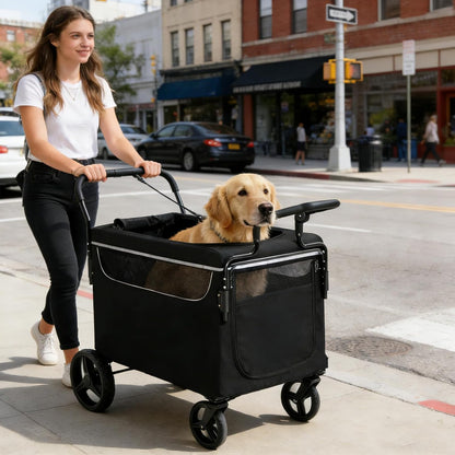 Garvee Dog Wagon for Large Dogs (Black) - Kidsy