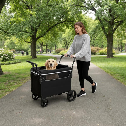Garvee Dog Wagon for Large Dogs (Black) - Kidsy
