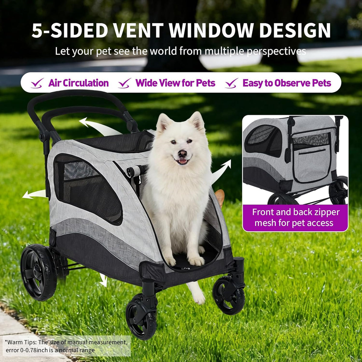 GarveeHome Dog Stroller 160 lbs Foldable Pet Wagon (Black) - Kidsy