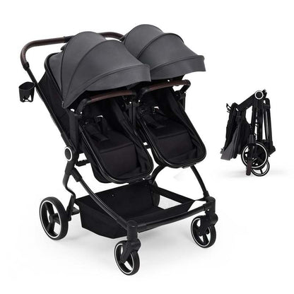 GarveeLife Side by Side Double Stroller (Dark Grey) - Kidsy