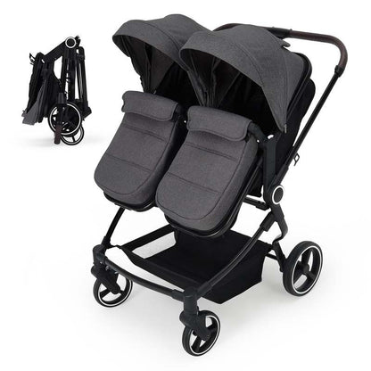 GarveeLife Side by Side Double Stroller (Dark Grey) - Kidsy