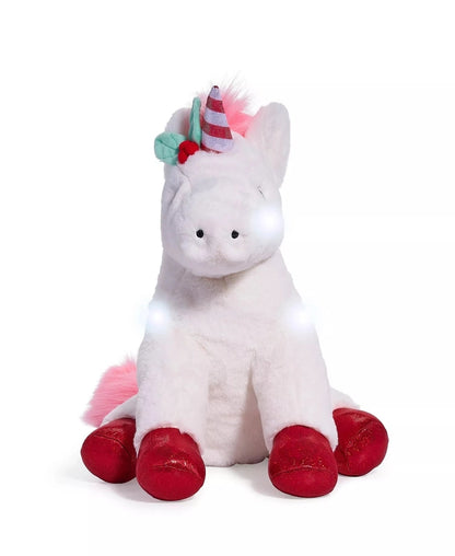 Geoffrey's Toy Box 13" Glow Brights Toy Plush LED with Sound Unicorn - Kidsy