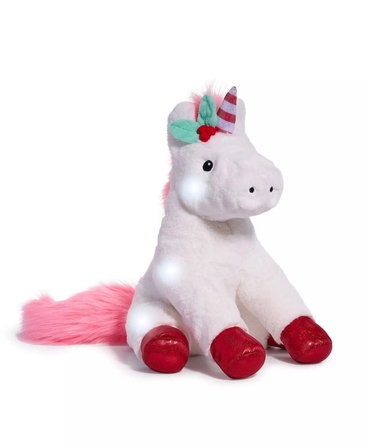 Geoffrey's Toy Box 13" Glow Brights Toy Plush LED with Sound Unicorn - Kidsy