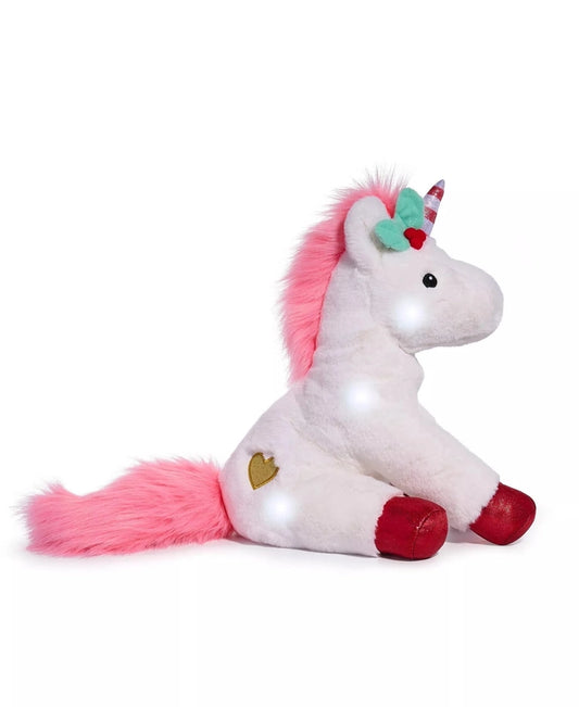 Geoffrey's Toy Box 13" Glow Brights Toy Plush LED with Sound Unicorn - Kidsy