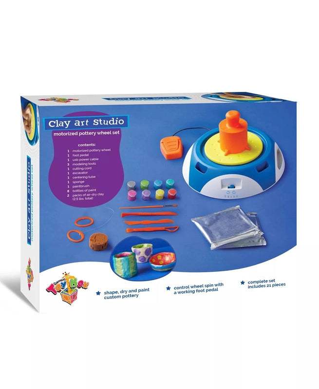 Geoffrey's Toy Box Clay Art Studio Motorized Pottery Wheel Set - Kidsy