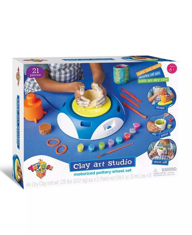 Geoffrey's Toy Box Clay Art Studio Motorized Pottery Wheel Set - Kidsy