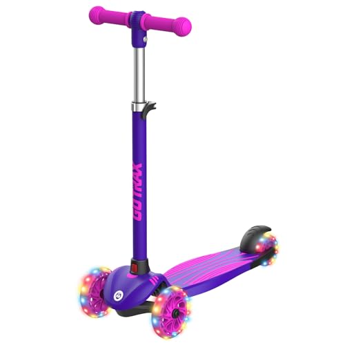 Gotrax KS1 Kids Kick Scooter LED Lighted Wheels and 3 Adjustable Height Handlebars (Purple) (Copy) - Kidsy