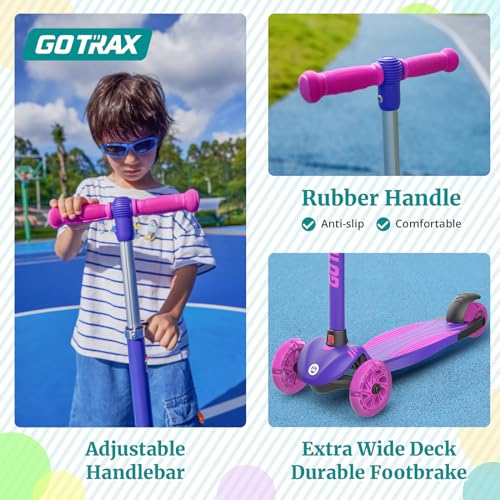 Gotrax KS1 Kids Kick Scooter LED Lighted Wheels and 3 Adjustable Height Handlebars (Purple) (Copy) - Kidsy
